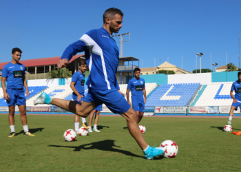 Imagen de la sesión de entrenamiento que se desarrolló ayer.