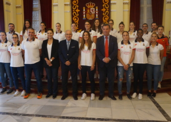 Jugadoras de la Selección Femenina de España, que recientemente estuvieron en nuestra ciudad