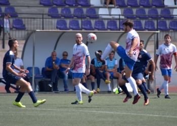 Imagen de uno de los partidos disputados por el Melistar, en el campo de La Espiguera