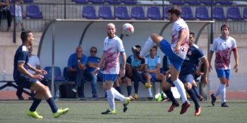 Imagen de uno de los partidos disputados por el Melistar, en el campo de La Espiguera