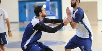 Almazán y Miki Servera, en la sesión de trabajo de ayer