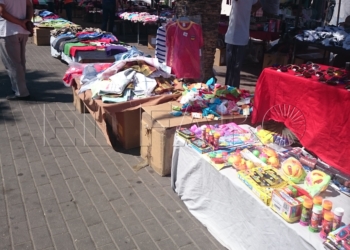 Imagen de los puestos del mercadillo del Sepes.