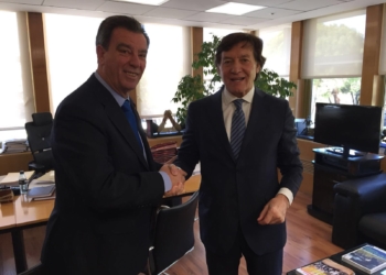 Antonio Miranda aprovechó su visita a tierras madrileñas para reunirse con el secretario de Estado para el Deporte, José Ramón Lete.