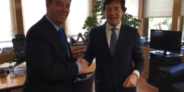 Antonio Miranda aprovechó su visita a tierras madrileñas para reunirse con el secretario de Estado para el Deporte, José Ramón Lete.
