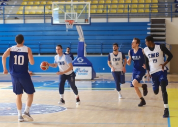 Única sesión de entrenamiento que tuvieron los melillenses antes del encuentro de hoy.