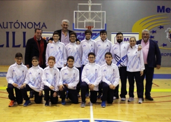 Integrantes del combinado infantil masculino de la Federación Melillense de Baloncesto