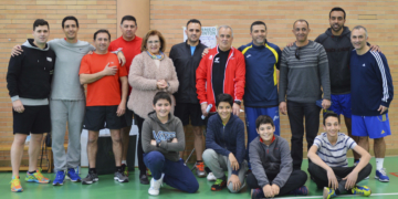 Imágen de la entrega de premios celebrada tras la disputa del torneo en las instalaciones del pabellón del IES Miguel Fernández