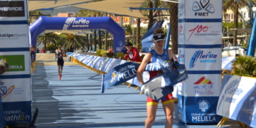 Romaric Forqués tras su entrada en la meta.