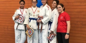 Los melillenses, a la finalización de la competición en Madrid.