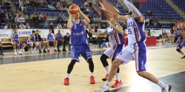 Imagen de uno de los partidos disputados por el Melilla Baloncesto.