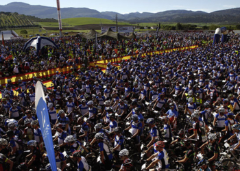 Imagen de la salida de BTT en la última edición.