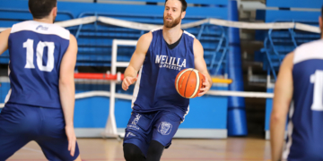 El jugador del Melilla Baloncesto, en plena sesión de entrenamientos.