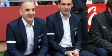 Luis Miguel Carrión, junto al ‘Chapi’ Ferrer en la temporada en la que el Córdoba CF militó en Primera División.