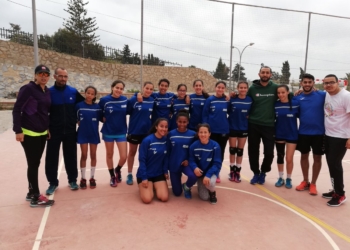 Jugadoras y cuerpo técnico que se desplazaron en la jornada de ayer hasta la localidad de Manzanares.