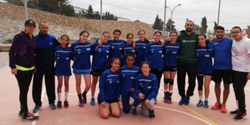Jugadoras y cuerpo técnico que se desplazaron en la jornada de ayer hasta la localidad de Manzanares.