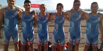 Triatletas melillenses que se dieron cita en la competición que se disputó durante todo este fin de semana en Águilas.