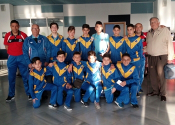 Componentes de la Selección infantil de Melilla, en su desplazamiento hasta la localidad de Puigcerdà.