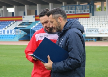 El entrenador jienense, en su paso por el cuadro melillense.