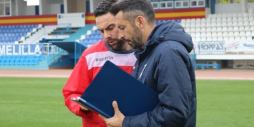 El entrenador jienense, en su paso por el cuadro melillense.