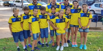 Componentes de la expedición del Club Natación La Salle que van a debutar en competiciones oficiales andaluzas.