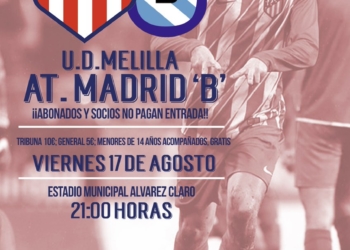 Cartel anunciador del partido de presentación de la escuadra de nuestra ciudad.