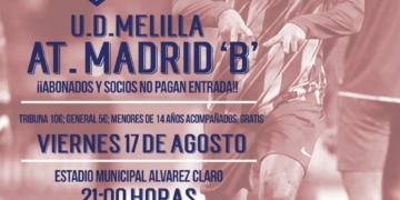 Cartel anunciador del partido de presentación de la escuadra de nuestra ciudad.