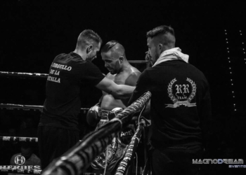 El melillense Ali Bonilla, en el último de los combates que realizó esta temporada.