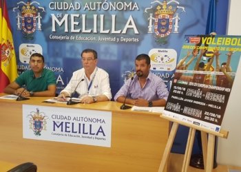 El consejero de Deportes.Antonio Miranda, durante la presentación del preeuropeo de voleibol