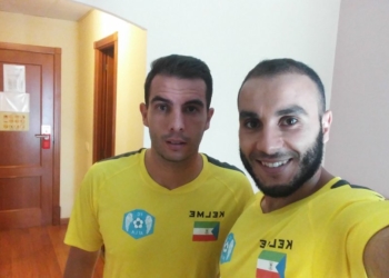 Selfie de los dos jugadores melillenses, Jorge Barroso y Yusef.