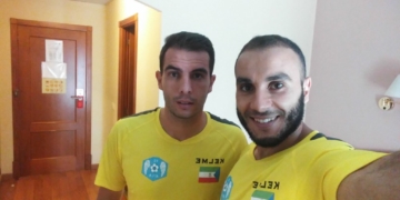 Selfie de los dos jugadores melillenses, Jorge Barroso y Yusef.