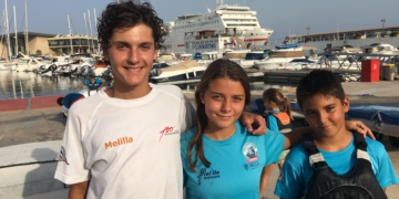 Imagen de los tres primeros campeones de la Regata de Feria 2018.