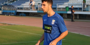 El jugador juvenil, en una de las sesiones de entrenamiento.