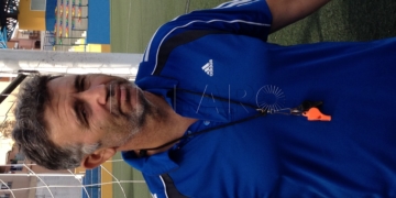 El entrenador del River Melilla, Fernando Aznar