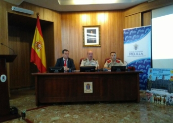 Imagen de la rueda de prensa que se llevó a cabo en el Cuartel General de la Comgemel para presentar los últimos detalles sobre el II Desafío Melilla.