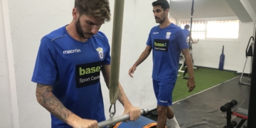 La sala de musculación del Álvarez Claro tuvo la visita de los jugadores unionistas.