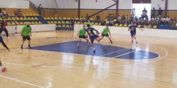 Imagen del partido disputado en el pabellón Lázaro Fernández.