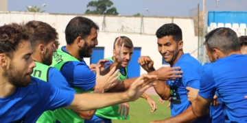El jugador unionista, en una de las sesiones de entrenamiento