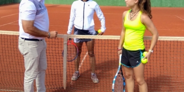 Marina Delgado, en el sorteo de su partido de la fase previa
