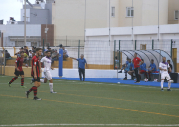 Imagen de uno de los partidos del cuadro melillense, en el campo de La Espiguera.