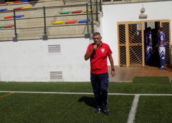 Fernando Aznar, en el último de los partidos del River Melilla de esta temporada.