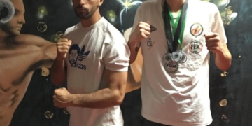El melillense, junto a su entrenador Tarik Zariouh.