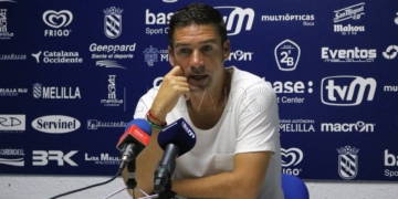 Luis Miguel Carrión, en la rueda de prensa oficial del club