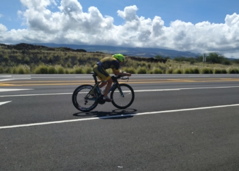 El triatleta local se entrenó durante estos días.
