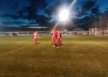Celebración de uno de los goles del cuadro jienense.