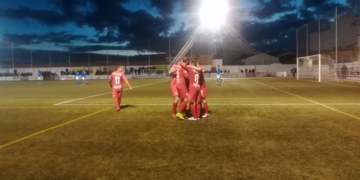 Celebración de uno de los goles del cuadro jienense.