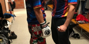 El peleador melillense, en su preparación para el combate.