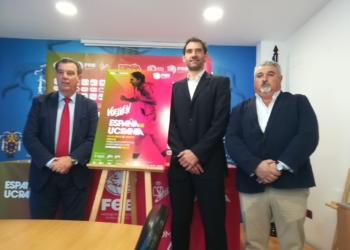 Imagen de la presentación del cartel anunciador de este partido internacional.