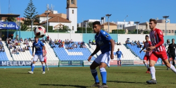 Imagen del último encuentro que disputó la UD Melilla, en su estadio
