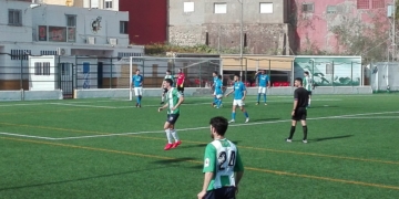 Imagen del partido que se disputó en La Espiguera.