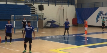 Los melillenses en el partido de ayer en el Imbroda Ortiz.